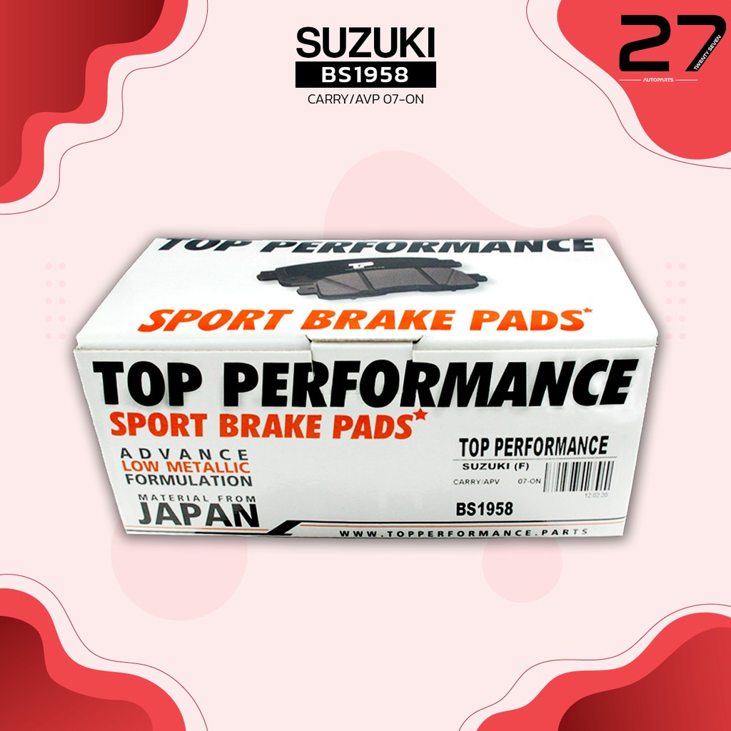 ผ้าเบรคหน้า-suzuki-carry-apv-เกียร์ธรรมดา-07-on-รหัส-bs1958-top-performance