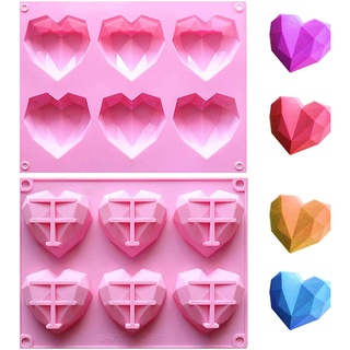 [จัดส่งทันที] แม่พิมพ์ซิลิโคน รูปหัวใจ 3D สําหรับทําช็อคโกแลต ฟองดองท์ เบเกอรี่ 6 ชิ้น