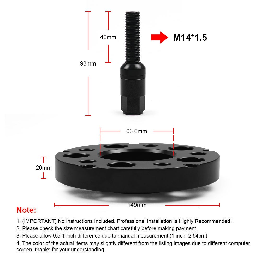 สเปเซอร์ล้อรถยนต์-20-มม-5x112-มม-66-6-มม-m14x1-5-สําหรับ-audi-a4-a6-q8-mercedes-benz-c220-c230