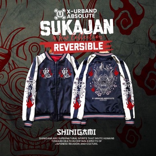สินค้า X Urband เสื้อแจ็กเก็ต ปักลาย Sukajan Shinigami สองด้าน 214