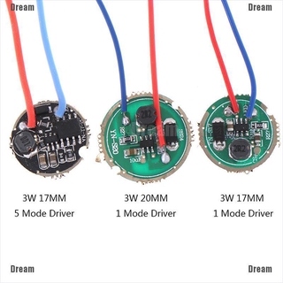 &lt;Dream&gt; ไฟฉาย LED 3W 17 มม. 20 มม. DC3.7V 1 โหมด 5 โหมด 1 ชิ้น