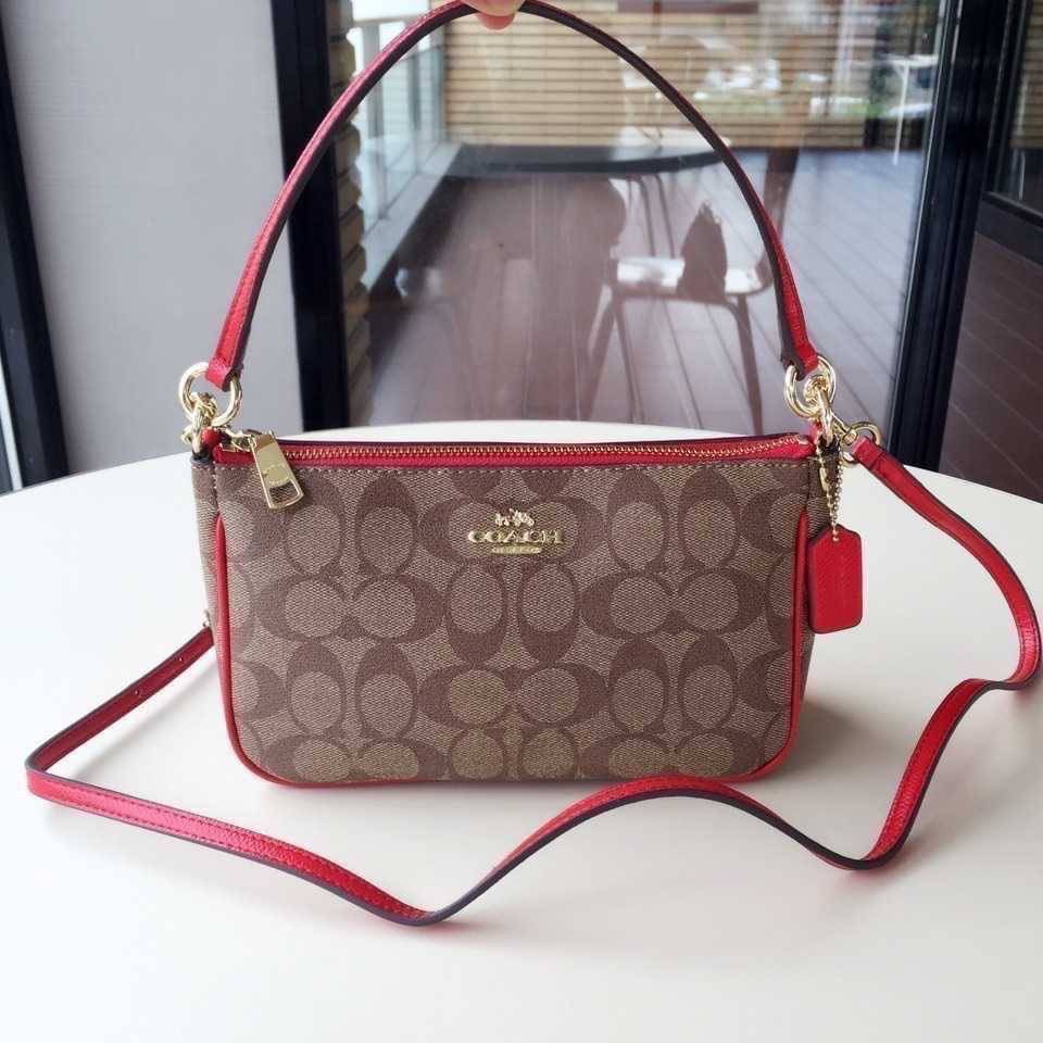 Coach Messico Top Handle Pouch In Signature Coated Canvas Shopee Thailand