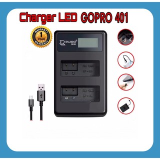 แท่นชาร์จแบตเตอรี่กล้องโกโปร LCD DAUL CHARGER GOPRO AHDBT 401