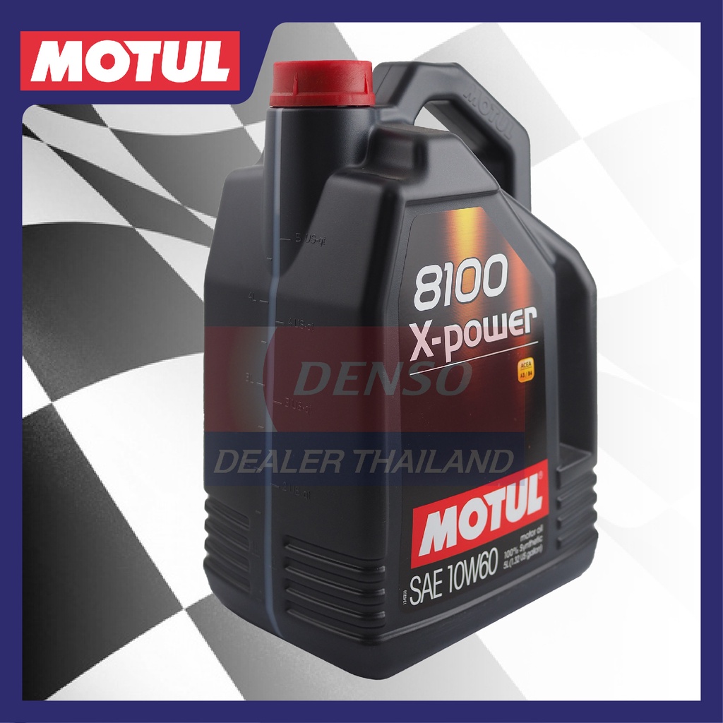 motul-lubricants-8100-x-power-10w-60-5l-น้ำมันเครื่อง-รถยนต์-สังเคราะห์แท้-100-เบนซิน-ดีเซล-api-sn-cf-acea-a3-b4-รถยนต์