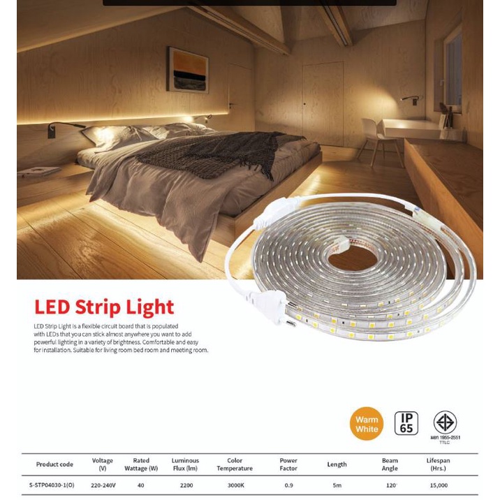 รุ่นขายดี-shining-ไฟเส้น-แสงสีเหลือง-led-strip-light-220-240v-40w-warmwhite