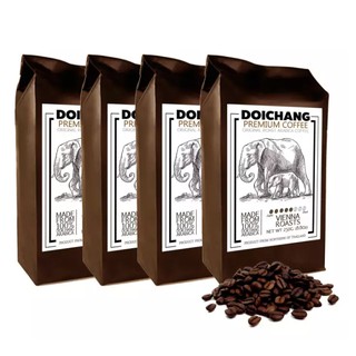 Doi Chang Premium Coffee Professional เมล็ดกาแฟดอยช้าง อาราบิก้า คั่วกลาง (4ถุง - 1000g.)อาราบิก้า