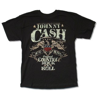 เสื้อยืดโอเวอร์ไซส์เสื้อยืดแขนสั้นพิมพ์ลาย Johnny Cash Rnr สําหรับผู้ชายS-3XL
