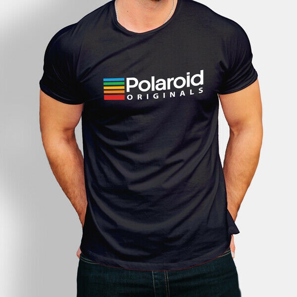 เสื้อยืด-ผ้าฝ้าย-พิมพ์ลายโลโก้-polaroid-สไตล์วินเทจ-สําหรับผู้ชาย-เหมาะกับการถ่ายภาพเสื้อยืด-เสื้อยืดสีพื้น