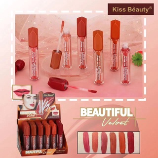 Kiss Beauty ลิปแมตต์ ลิปกลอส แมท ลิปสติก เนื้อครีมบางเบา พร้อมเม็ดสีเข้มข้นและผิวเคลือบด้าน ลิป กลอส