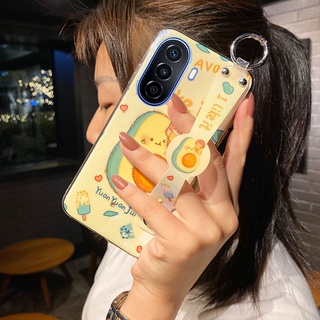 เคสโทรศัพท์ Phone case Huawei Nova Y70 9 SE 8i Honor Magic4 Pro X9 X8 X7 50 5G 50 Lite Casing New Cartoon Peach avocado girl diamond embellishment shines Wrist strap bracket forY70 back cover