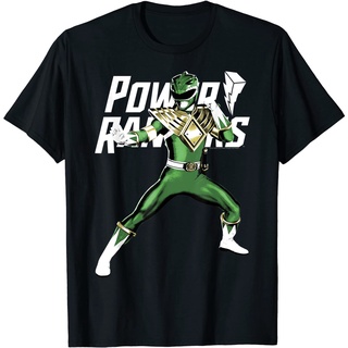 เสื้อยืดโอเวอร์ไซส์เสื้อยืด พิมพ์ลายโลโก้ Power Rangers Green Ranger สําหรับผู้ชายS-3XL