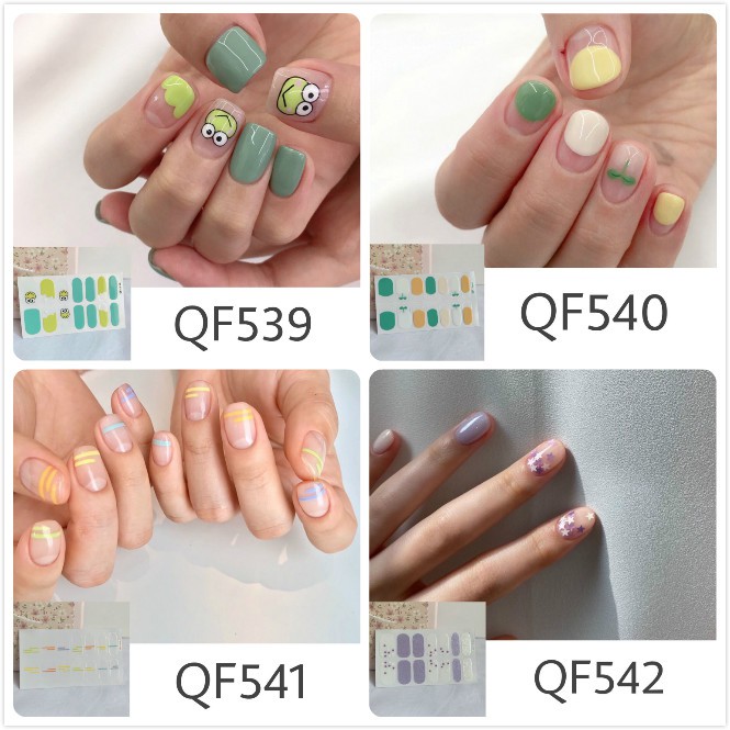 สติ๊กเกอร์ติดเล็บแบบใหม่-nail-sticker-ลายหวานน่ารักมาก-ขายส่งราคาถูก-qf535-qf554