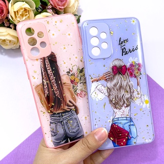 พร้อมส่ง!! เคสขอบนิ่ม TPU พิมพ์ลายกันรอยกล้อง เคลือบเจลกากเพชร เคสมือถือแฟชั่น Samsung