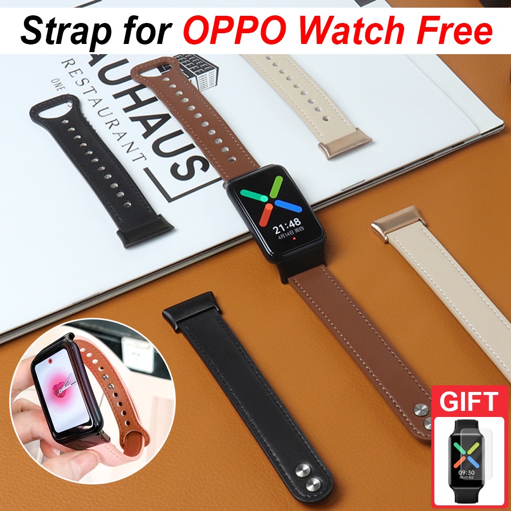 ภาพหน้าปกสินค้าสายนาฬิกาข้อมือ สายหนัง แบบเปลี่ยน สําหรับ OPPO Watch Free