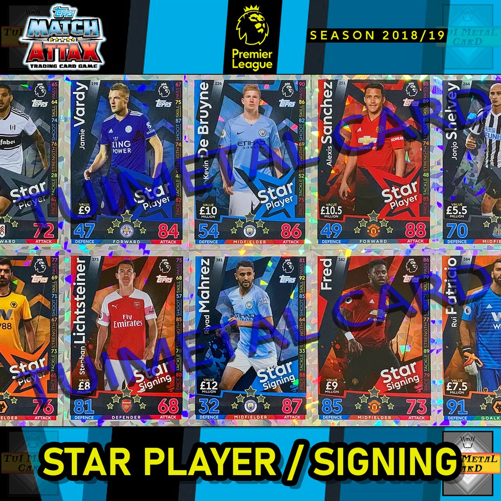 รูปภาพสินค้าแรกของMATCH ATTAX 2018/19 PREMIER LEAGUE: STAR PLAYER / STAR SIGNING การ์ดสะสมฟุตบอล Football Trading Card