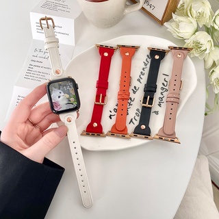 สายนาฬิกาข้อมือ สายหนัง ขนาดเล็ก แฟชั่น สําหรับ Watch serise 7 6 SE 5 4 3 2 iwatch 41 มม. 45 มม. 40 มม. 38 มม. 42 มม. 44 มม.