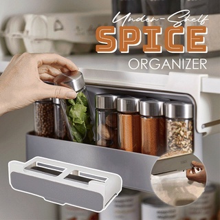 Home Kitchen Self-adhesive ติดผนัง Under-Shelf Spice ออแกไนเซอร์ ชั้นวางขวดเครื่องเทศ อุปกรณ์ครัว Storage