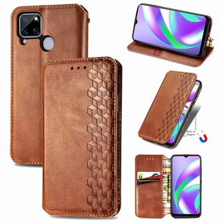 Realme C21Y C21 Y C15 GT 5G Leather Phone Case Card Slot Wallet Flip Soft Casing Magnetic Shockproof Business Cover