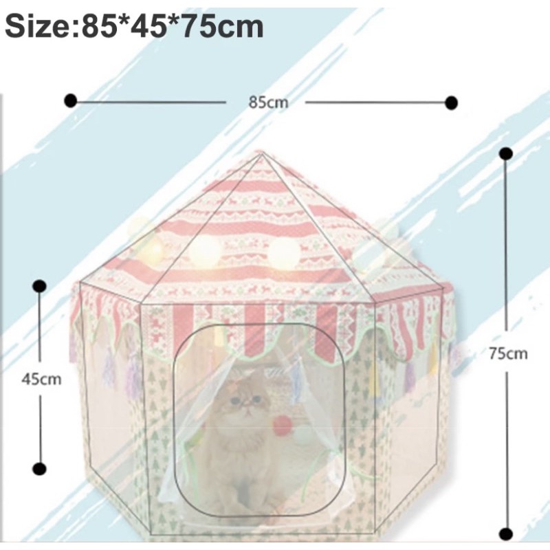 กระโจมแมว-เต็นท์-สัตว์เลี้ยง-แถมลูกบอล5ลูกค่ะ