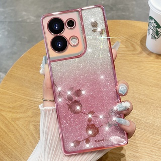 เคสโทรศัพท์มือถือแบบใส ประดับพลอยเทียม ลายดอกไม้อมตะ สําหรับ OPPO Reno8Pro Reno8Z Reno7Z Reno7Pro Reno6 Reno5Pro