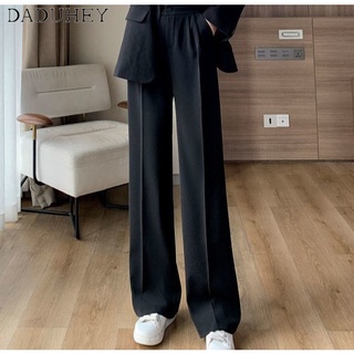 DaDuHey💕 Black Summer Korean-Style Thin Casual  Loose All-Match Trendy Wide Leg Straight Slim Fit Womens Pants