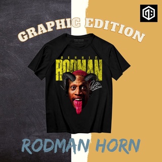 เสื้อยืดพิมพ์ลายแฟชั่นเสื้อยืด พิมพ์ลายกราฟฟิคบาสเก็ตบอล NBA Dennis Rodman Horn สําหรับผู้ชาย