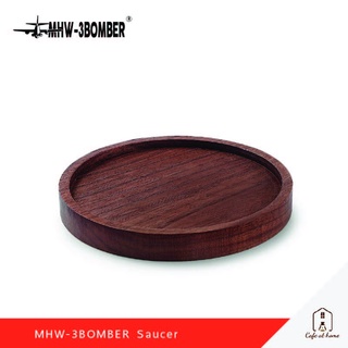 MHW-3BOMBER Square Saucer ที่รองแก้วกาแฟ/แก้วน้ำ ทำจากไม้วอลนัท