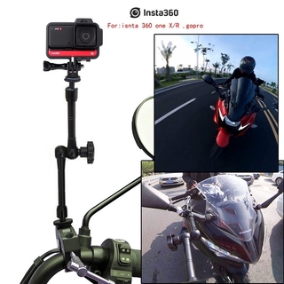 1/4 Metal Stand Motorcycle Bike Camera Holder Handlebar Mirror Mount Bracket for GoPro Hero 9 Insta 360 ONE X R Action Cam Accessory