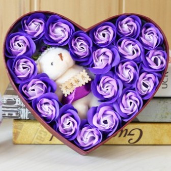 fashion-ชุดของขวัญแสนโรแมนติก-กล่องของขวัญรูปหัวใจพร้อมลูกหมีด้านใน-รุ่น-d13