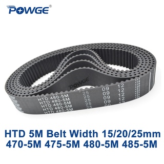 POWGE HTD 5M Timing belt C=470/475/480/485 width 15/20/25mm Teeth 94 95 96 97 HTD5M synchronous Belt 470-5M 475-5M 480-5