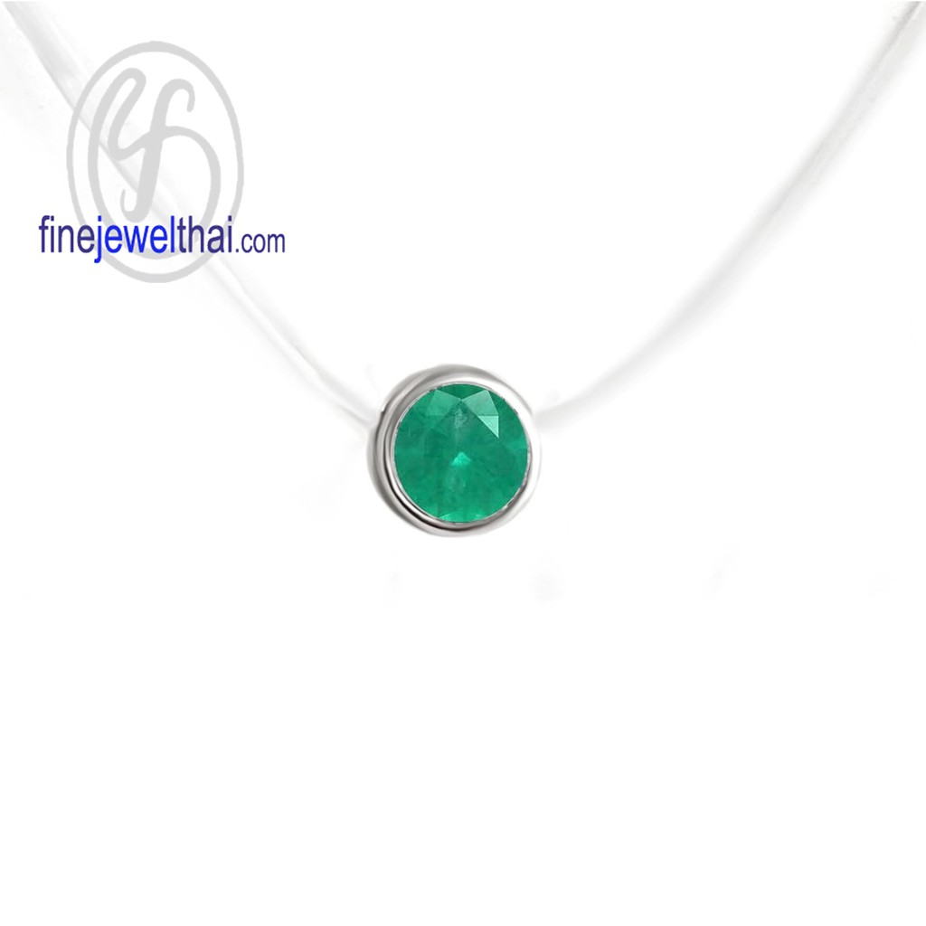 finejewelthai-จี้มรกต-มรกต-จี้พลอย-พลอยประจำเดือนเกิด-emerald-silver-pendant-birthstone-p1086em00-ราคาต่อชิ้น