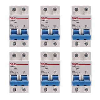 6X 2P 63A DC400V MCB Solar Energy Photovoltaic (Pv) Solar DC Circuit Breaker