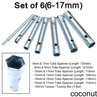 [Coco] 6pcs/10pcs Tubular Box Spanner Set Tube Spanner Wrench Metric Socket Set Repair Hand Tools