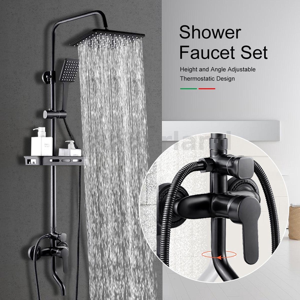 Rain Shower Set Bathroom Shower Head Set 3-way Bathtub Shower Mixer Tap ...