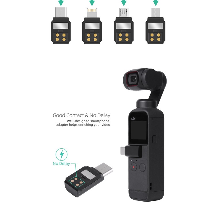 ภาพสินค้าอะแดปเตอร์สมาร์ทโฟน สําหรับ DJI Pocket 2 กระเป๋า IOS Lightning Micro USB-C Android จากร้าน 3cboutique.th บน Shopee ภาพที่ 8