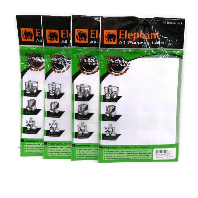 ป้าย Elephant AllPurpose Label ป้าย สติ๊กเกอ ร์อเนกประสงค์ ตราช้าง คละ