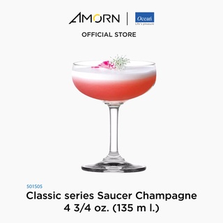 AMORN - (Ocean) 1501S05 Saucer Champagne - แก้วแชมเปญ แก้วโอเชี่ยนกลาส Champagne 4 3/4 oz. (135 m l.)บรรจุ 6 ใบ