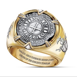ใหม่สงครามครูเสดนักรบชุบ 14 พันแหวนทองแหวนยุโรปและอเมริกากล้าหาญแหวนทองเหรียญผู้ชายแหวน de2-1500