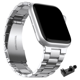 ภาพหน้าปกสินค้าสายนาฬิกาข้อมือสเตนเลสสตีล สําหรับ for Apple Watch 41 มม. 45 มม. 7 6 5 for iWatch Series 4 5 6 7 SE 44 มม. 40 มม. 38 มม. 42 มม. ที่เกี่ยวข้อง