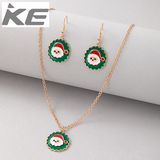 Holiday Ornaments Santas Drip Ornament Set Geometric Earrings Necklace Set for girls for wome