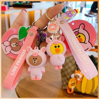 🌟3C🌟KC01 Fashion Cute Keychain Car Key Ring Women Cartoon PVC Animal Panda Key Chain Lanyard Handbag Accessories Trinket Holiday gift