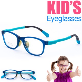 แว่นตาเกาหลีเด็ก Fashion Korea Children แว่นตาเด็ก รุ่น 2104 C-3 สีฟ้า วัสดุ TR-90 เบาและยืดหยุนได้สูง ขาข้อต่อ