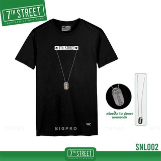 เสื้อยืด แนวสตรีท 7th Street รุ่น SILVER NECKLACE ( ดำ ) SNL002 ของแท้