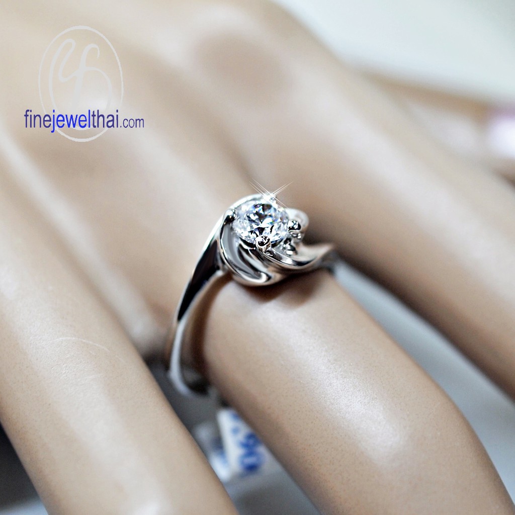 finejewelthai-แหวนเพชร-แหวนเงิน-เพชรสังเคราะห์-เงินแท้-925-แหวนแต่งงาน-diamond-cz-silver-wedding-ring-valentine-gift46