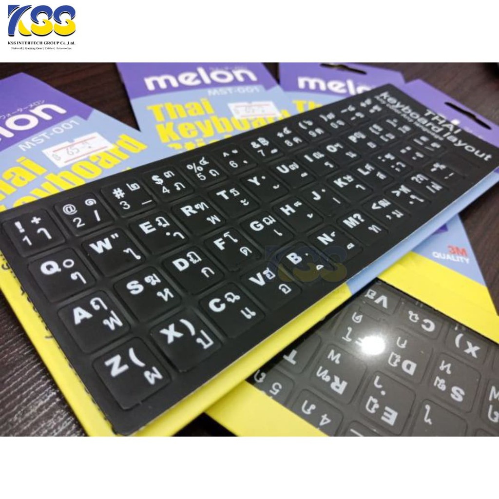 สติกเกอร์คีย์บอร์ดภาษาไทย Melon Thai Keyboard Sticker 3M รุ่น MST-001 ...