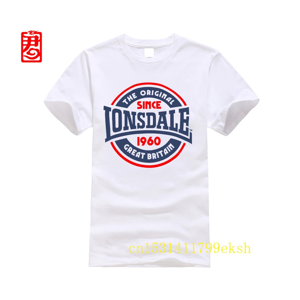 เสื้อยืดสีขาวใหม่ล่าสุดเสื้อยืดแขนสั้นพิมพ์ลายกราฟฟิก-lonsdale-โลโก้ฤดูร้อนสําหรับผู้ชายs-4xl