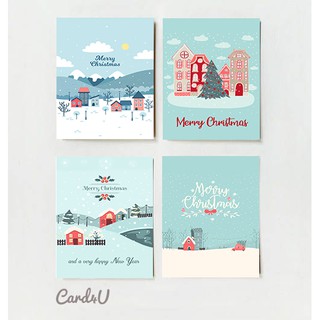 ภาพหน้าปกสินค้า(พร้อมส่ง พร้อมซอง) การ์ดอวยพร วันคริสมาตร์ + ปีใหม่  \"Christmas and New Year\" มีให้เลือก 4 แบบ ซึ่งคุณอาจชอบราคาและรีวิวของสินค้านี้