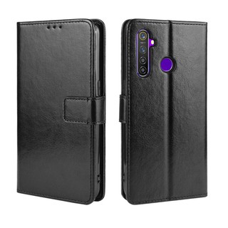 Realme 5 Pro เคส Leather Case เคสโทรศัพท์ Stand Wallet OPPO Realme 5 Pro เคสมือถือ Cover