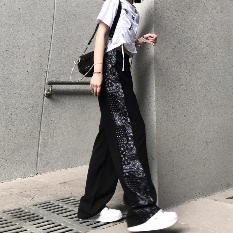 s-2xl-กางเกงนักเรียนหญิงฤดูร้อนบางส่วนเวอร์ชั่นเกาหลีหลวมและบาง-in-สีดำ-สีขาวขนาดใหญ่เอวสูงกางเกงขากว้าง