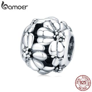 BAMOER Romantic Flower Series Daisy Round Charm Bead 925 Sterling Silver